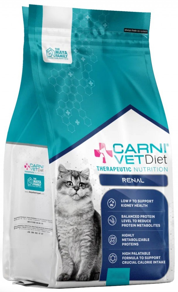 Корм Carni VetDiet Renal для кошек, при хронической почечной недостаточности, поддержание здоровья почек, 1.5 кг