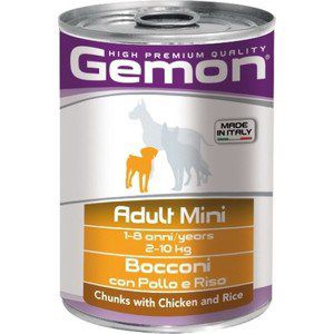 Gemon Dog консервы для щенков кусочки курицы с индейкой 415г