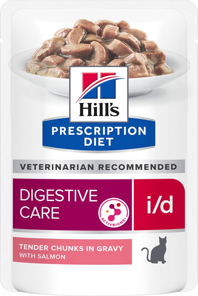 Корм Hill&#039;s Prescription Diet i/d Digestive Care ActivBiome+ Salmon (в соусе) для кошек, при расстройствах ЖКТ, с лососем, 85 г