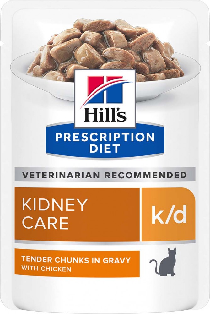 Корм Hill&#039;s Prescription Diet k/d Kidney Care Chicken (в соусе) для кошек, для поддержания здоровья почек, с курицей, 85 г