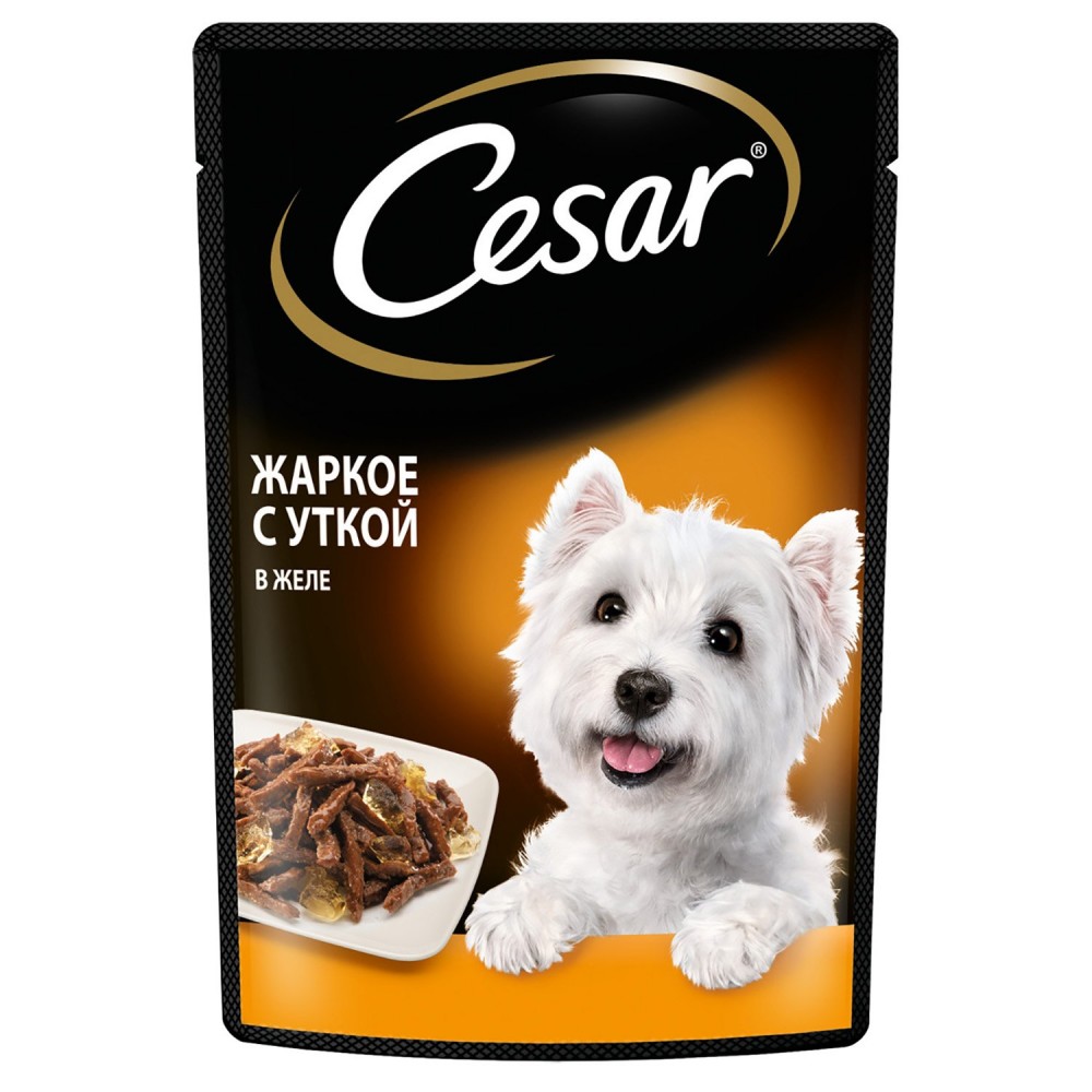 Влажный корм пауч Cesar для собак жаркое с уткой в желе 85 г