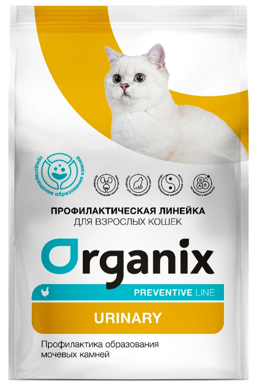 Корм Organix Preventive Line Urinary для кошек, для профилактики образования мочевых камней
