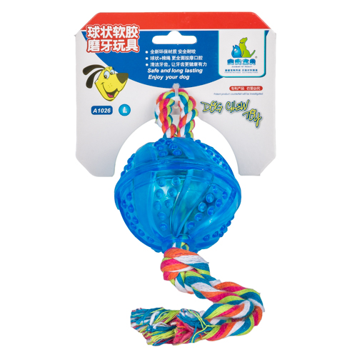 Игрушка для собак Dental Мяч с веревкой S