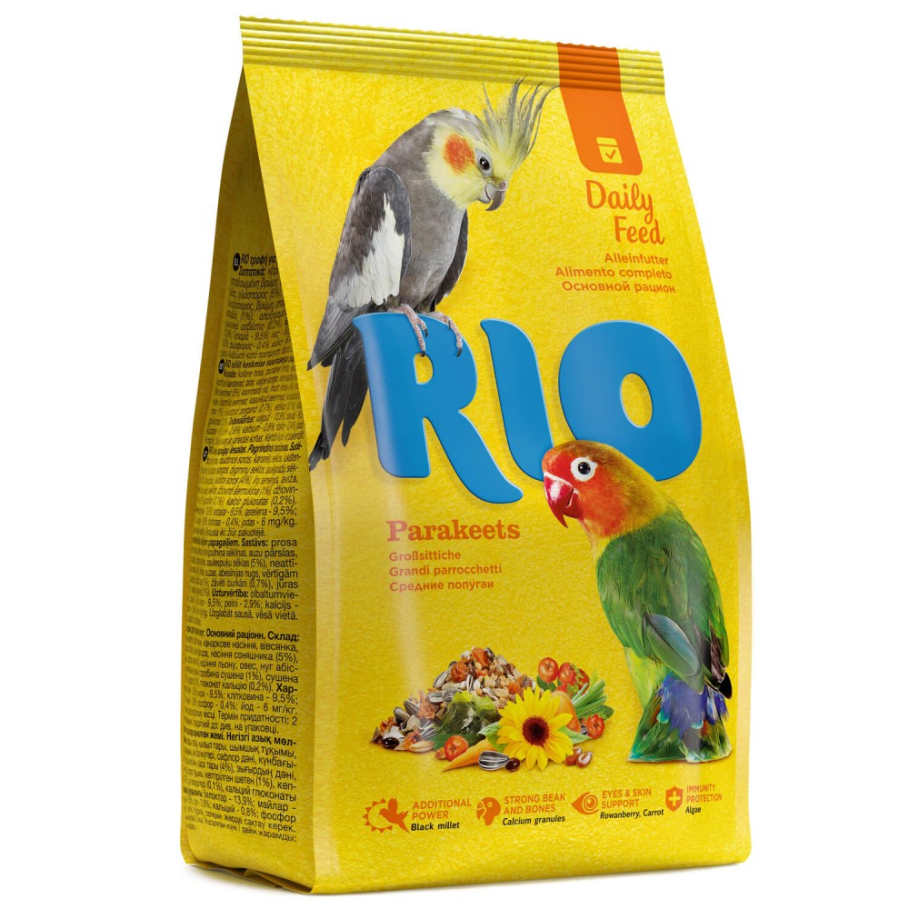 Корм для попугаев RIO средних основной 500г