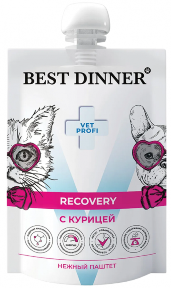 Консерва Бест Диннер Рекавери Курица для собак и кошек 85 г: МУСС