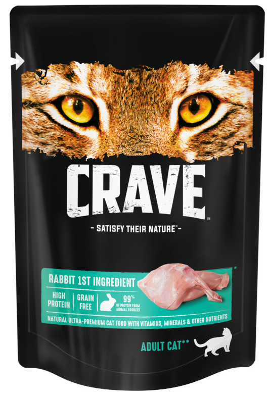 Корм Crave Grain Free Rabbit (в желе) для кошек, беззерновой, с кроликом, 70 г