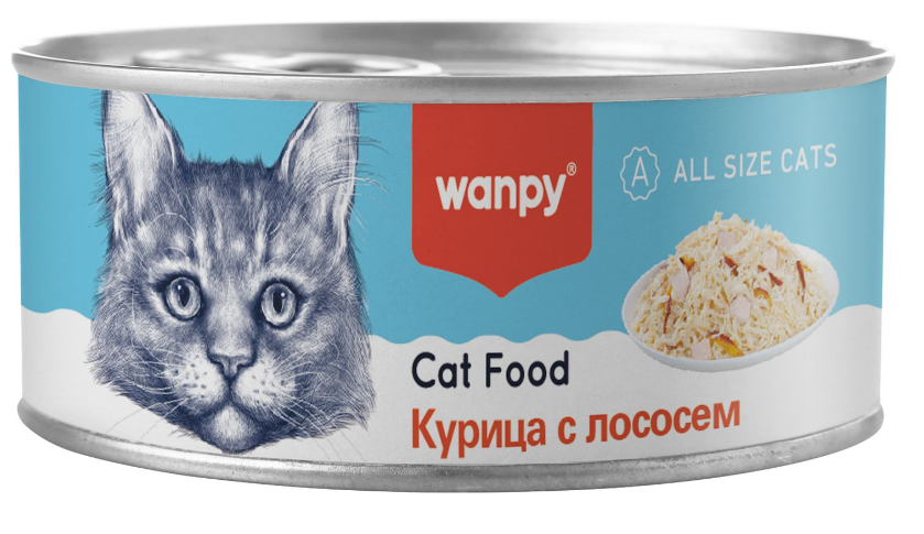 Wanpy Cat Консервы для кошек &quot;Курица с лососем&quot; 95 г