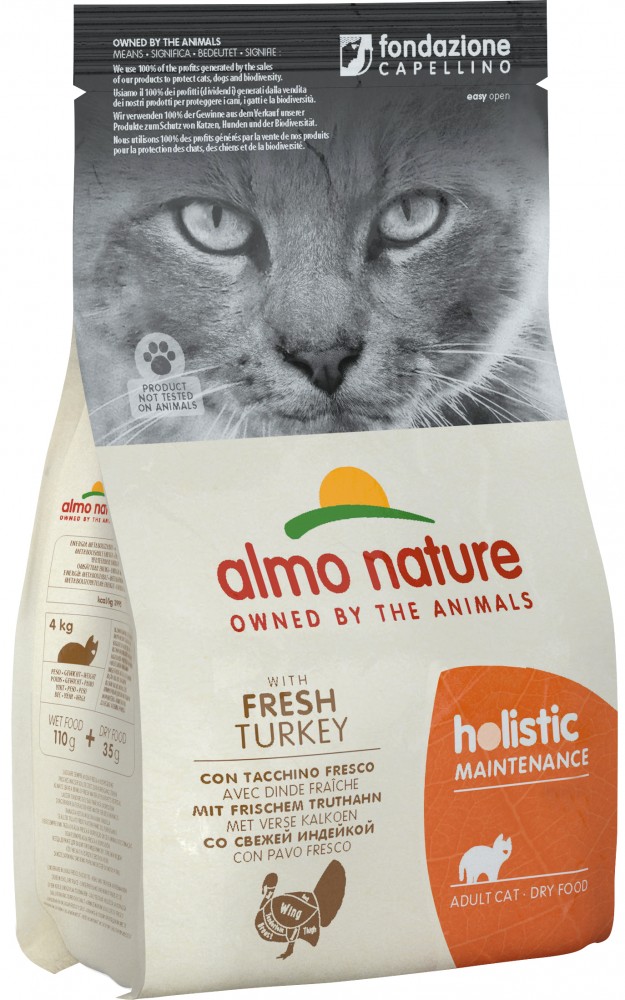 Корм Almo Nature Holistic Maintenance Fresh Turkey для кошек, с индейкой, 400 г