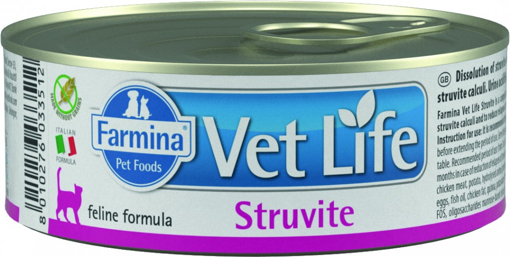 Корм Farmina Vet Life Struvite (паштет) для кошек при МКБ струвитного типа, 85 г
