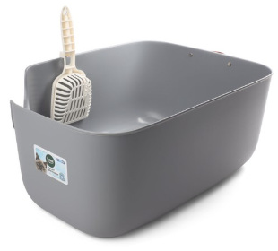 Туалет для кошек "Сканди"+совок серый, 550*390*225мм, серия HYGIENE