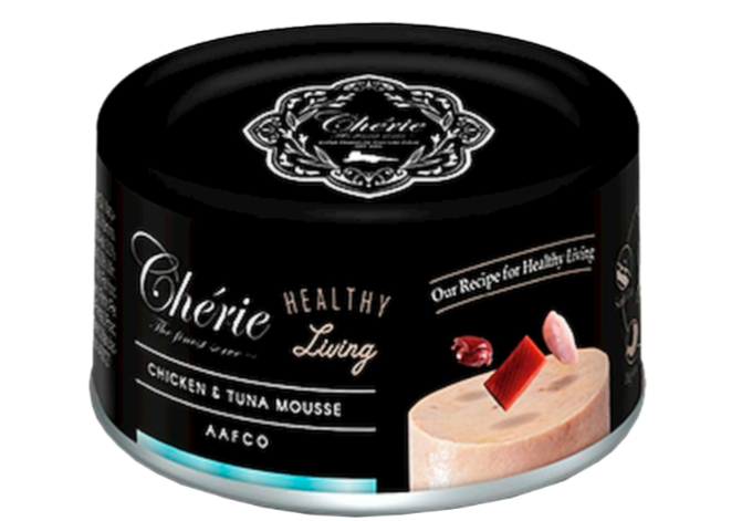 Корм Pettric Cherie Healthy Living (мусс) для кошек, курица с тунцом, 80