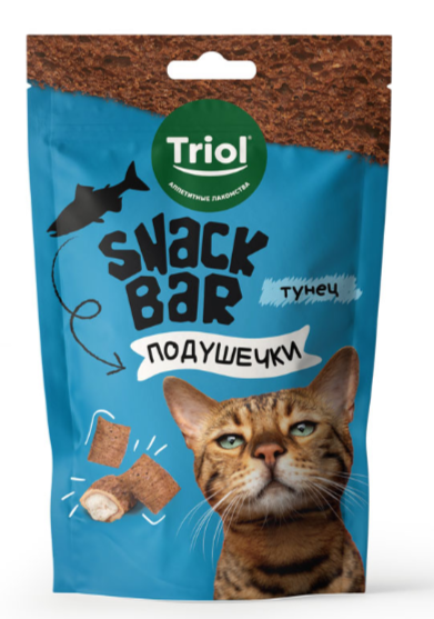 Лакомство для кошек &quot;Мини-подушечки с начинкой из тунца&quot;, 30г, серия SNACK BAR, Triol