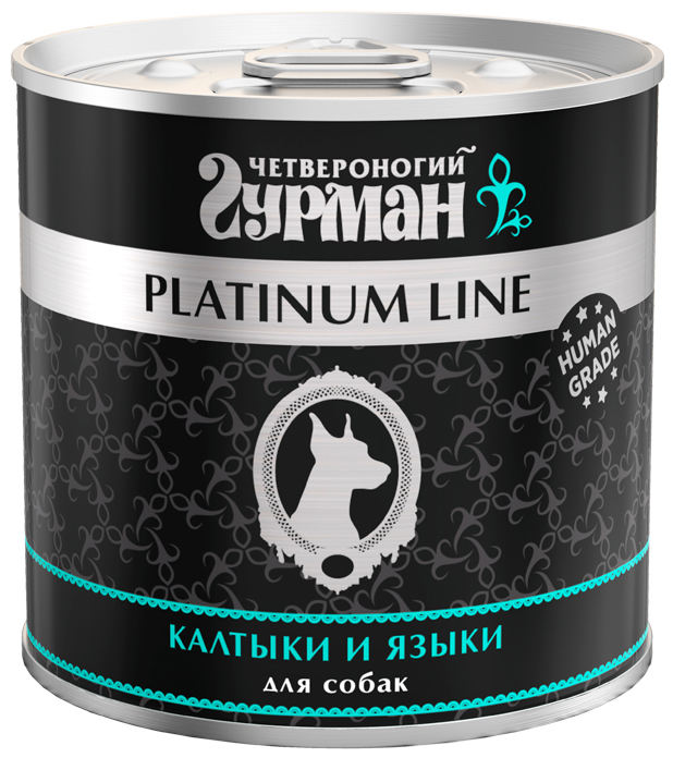 Корм Четвероногий гурман Platinum Line (в желе) для собак, калтыки и языки, 240 г