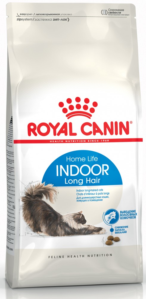 Корм Royal Canin Indoor Long Hair для длиношерстных кошек 2 кг