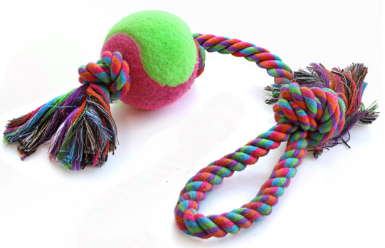 Игрушка для собак Triol &quot;Верёвка с петлей, 2 узла и мяч&quot;, d65/430мм