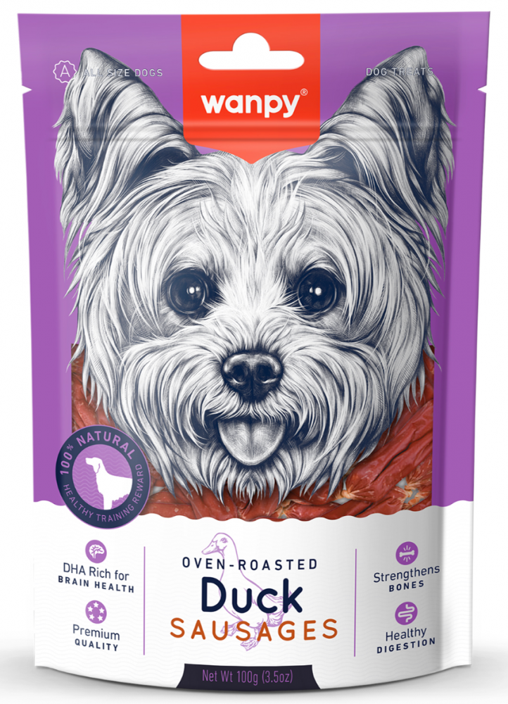 Wanpy Dog лакомство утиные сосиски 100 г для собак