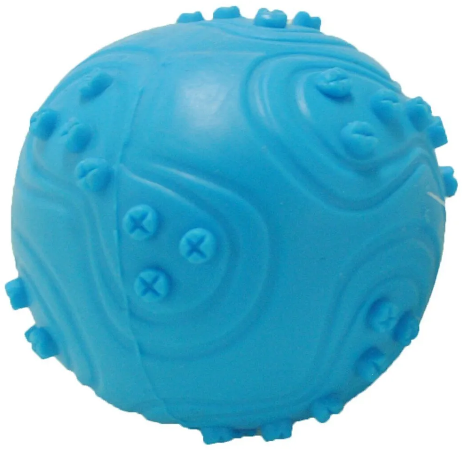 HomePet игрушка для собак Мяч с рисунком лапки с пищалкой ГОЛУБОЙ 6 см