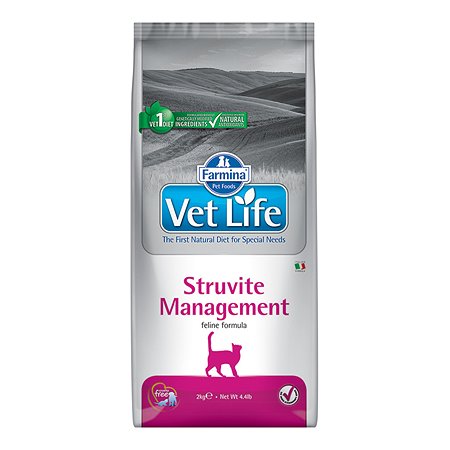 Корм Farmina Vet Life Struvite Management для кошек при рецидивах МКБ струвитного типа, 400 г