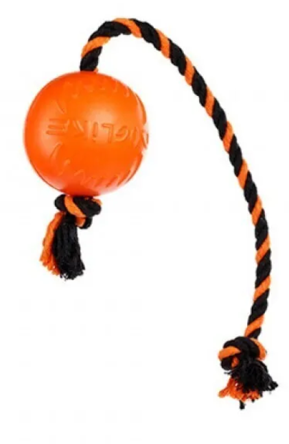 Игрушка для животных Doglike Мяч для собак с канатом, Средний, (оранжевый) диаметр 8,5 см