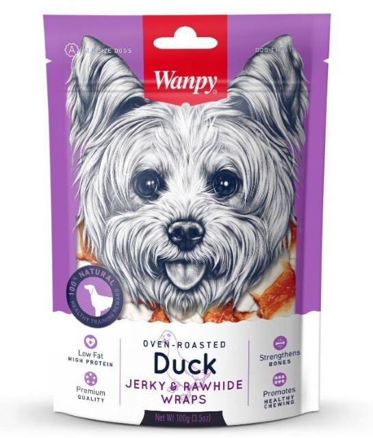 Wanpy Dog кости из сыромятной кожи с утиным мясом 100 г