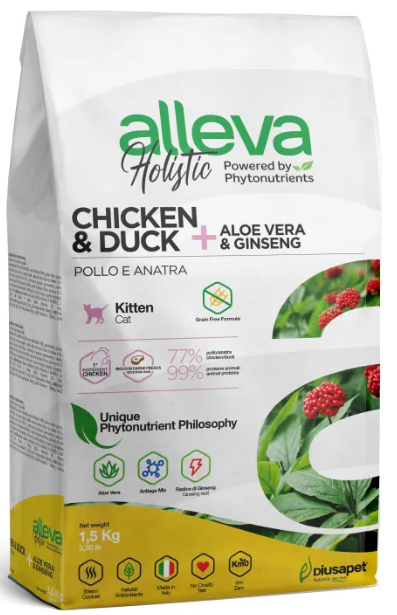 Корм Alleva Holistic Cat Neutered Chicken &amp; Duck для стерилизованных кошек, курица, утка 1,5 кг