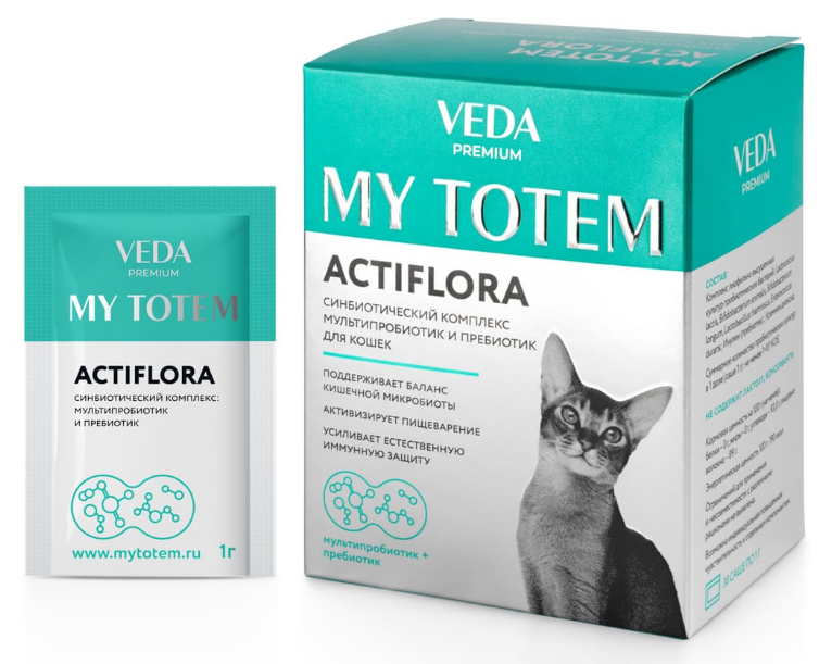 MY TOTEM ACTIFLORA синбиотический комплекс для кошек 1 пакетик/1г