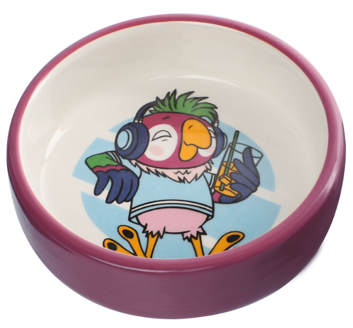 Triol СОЮЗМУЛЬТФИЛЬМ Миска для мелких животных керамическая &quot;Попугай на чиле&quot;, 100 г