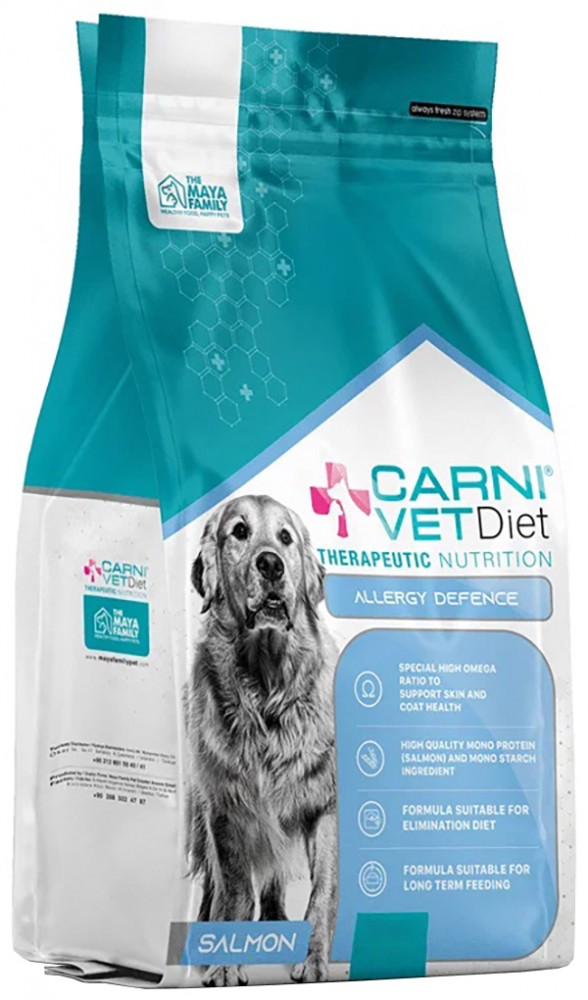 Корм Carni VetDiet Allergy Defense для собак, при аллергии, здоровая кожа и шерсть, с лососем, 2.5 кг