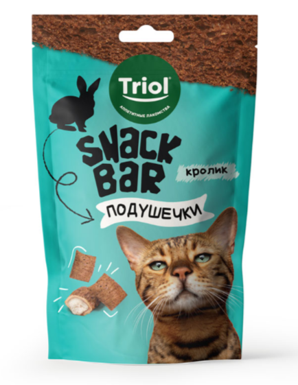 Лакомство для кошек &quot;Мини-подушечки с начинкой из кролика&quot;, 30г, серия SNACK BAR, Triol
