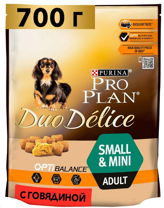 Корм Purina Pro Plan Duo Delice для собак мелких пород с говядиной и рисом