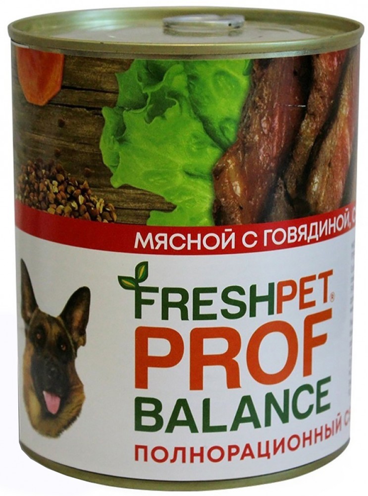 Корм Freshpet Profbalance (консерв.) для собак, с говядиной, сердцем и гречкой, 410 г