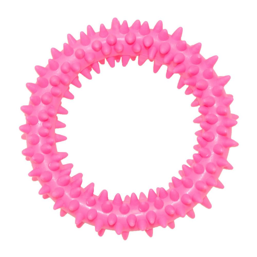 Homepet игрушка для собак, кольцо с шипами, розовый, 9 см
