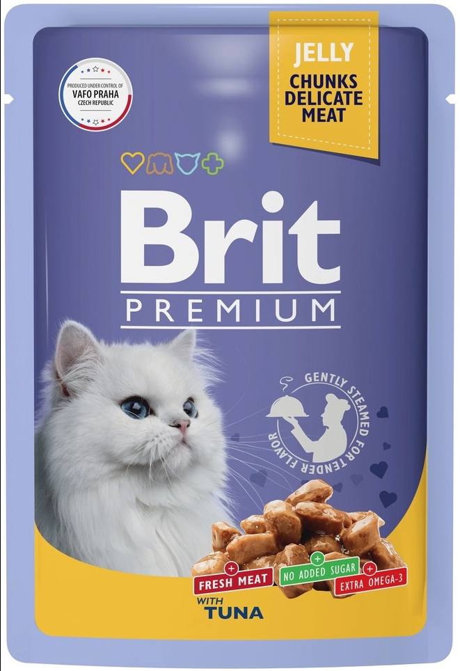 Brit Premium Пауч для взрослых кошек Trout (в желе) с тунцом, 85 г