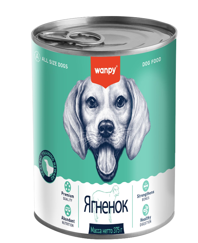 Wanpy Dog Консервы для собак из ягненка 375 г