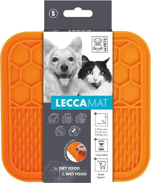 MPets Lecca Mat лизательный коврик для домашних животных, размер S, цвет оранжевый