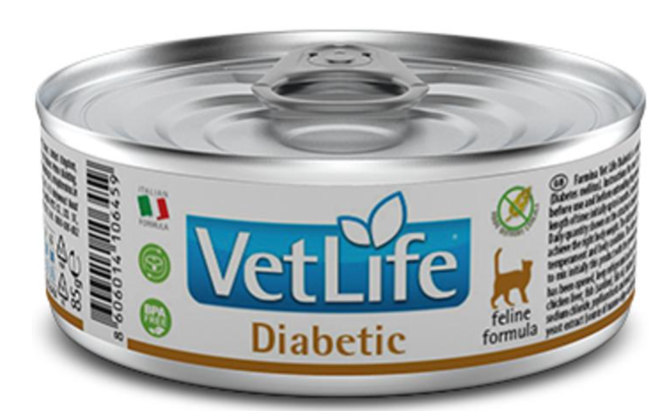 Корм Farmina Vet Life Diabetic (паштет) для кошек, при диабете, 85 г