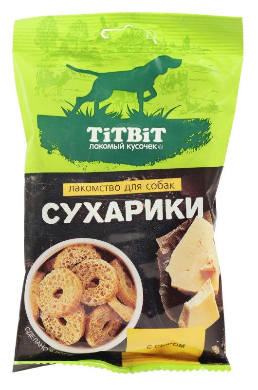 Лакомство TiTBiT Сухарики для собак, с сыром, 55 г