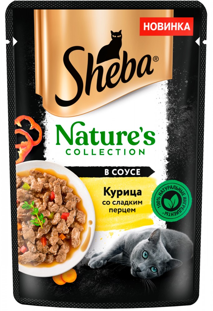 Влажный корм Sheba Nature&#039;s Collection  для кошек . Ломтики в соусе, курица и паприка 75 г