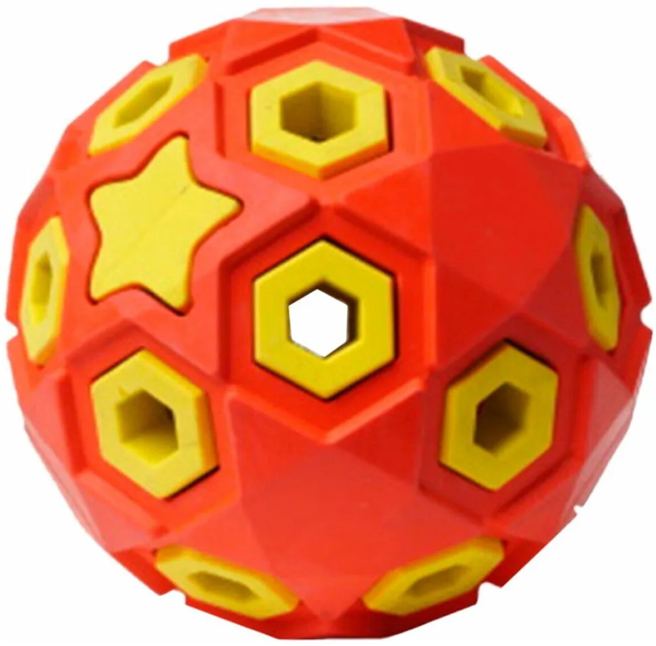 Homepet Silver Series Игрушка Мяч звездное небо красно-желтый каучук 8 см