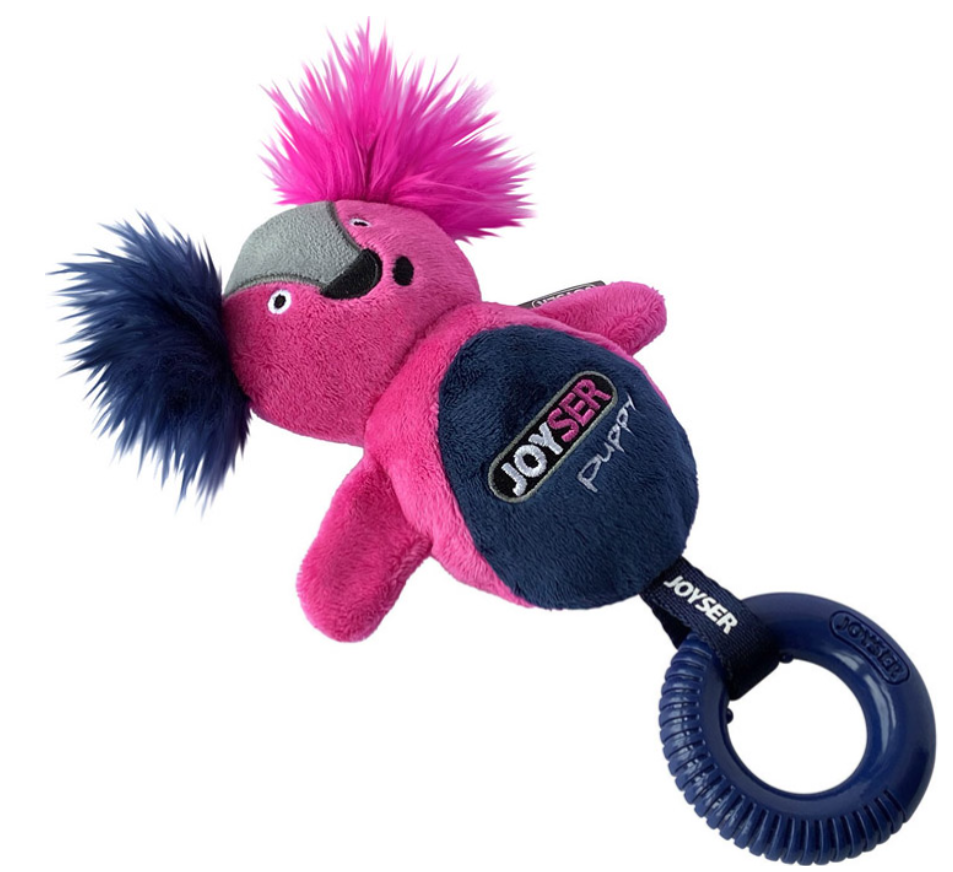 Joyser Puppy Игрушка Белка для собак, с резиновым кольцом и пищалкой, S/M розовая, 21 смn