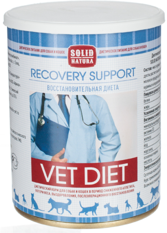 Корм Solid Natura Vet Diet Recovery Support (консерв.) для кошек и собак, восстановительная диета, 340 г