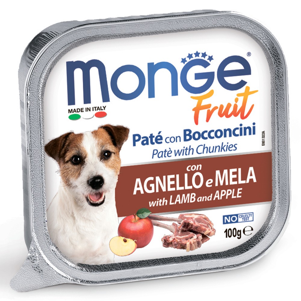 Консерва Monge Dog Fruit консервы для собак ягненок с яблоком 100 г
