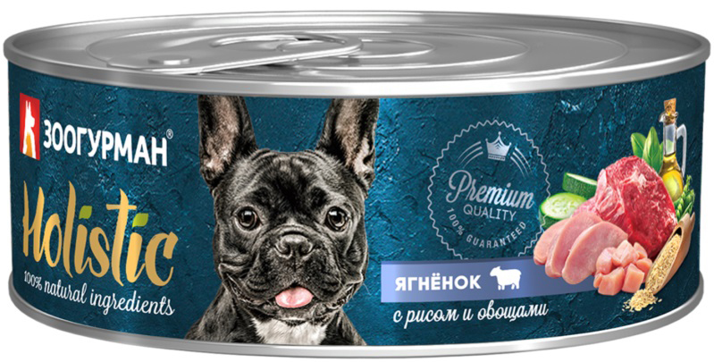 Корм Зоогурман Holistic (консерв.) для собак, ягнёнок с рисом и овощами, 100 г