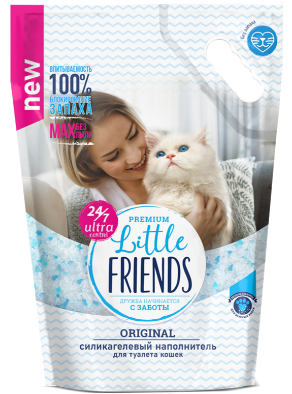 Наполнитель Little Friends Original для кошек, силикагелевый, 5 л, 2 кг