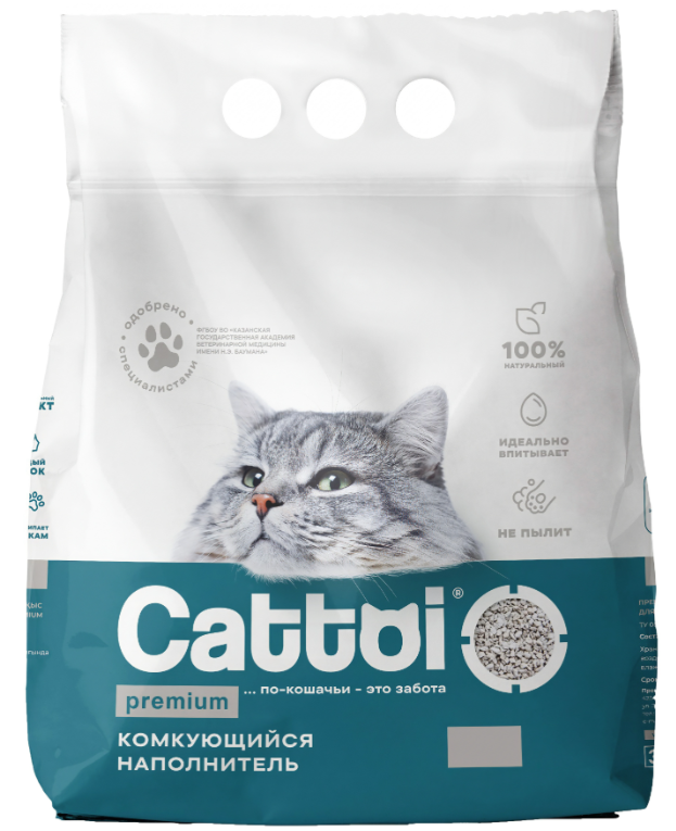 Наполнитель Cattoi Premium для кошек, комкующийся, 7 л, 3 кг