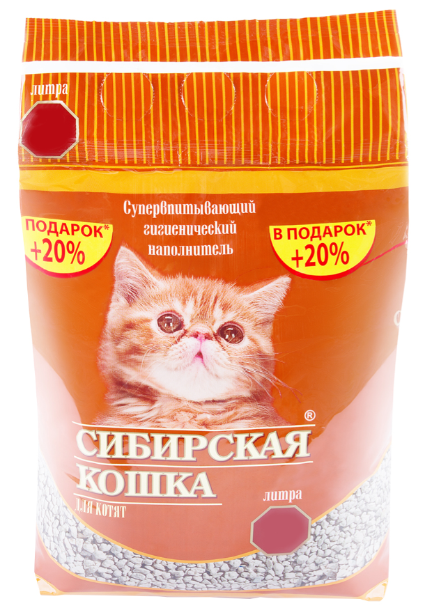Наполнитель Сибирская кошка для котят, супервпитывающий, гигиенический, 3 л, 2.2 кг