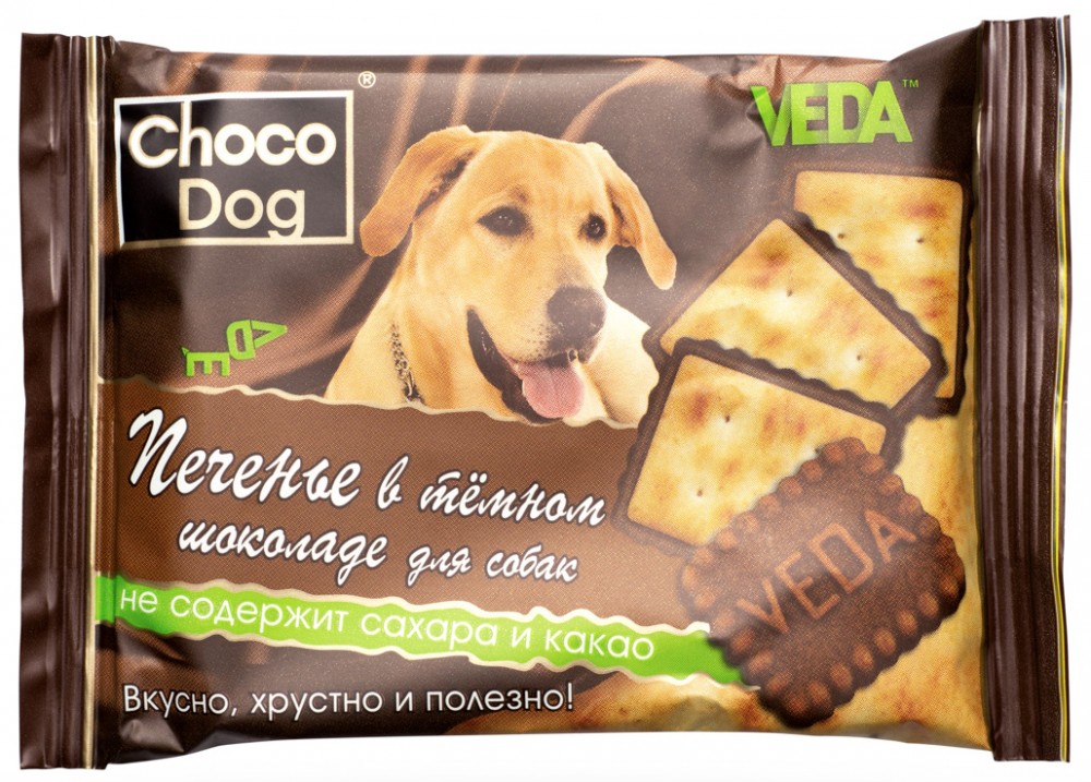 VEDA CHOCO DOG печенье в темном шоколаде для собак, 30 г