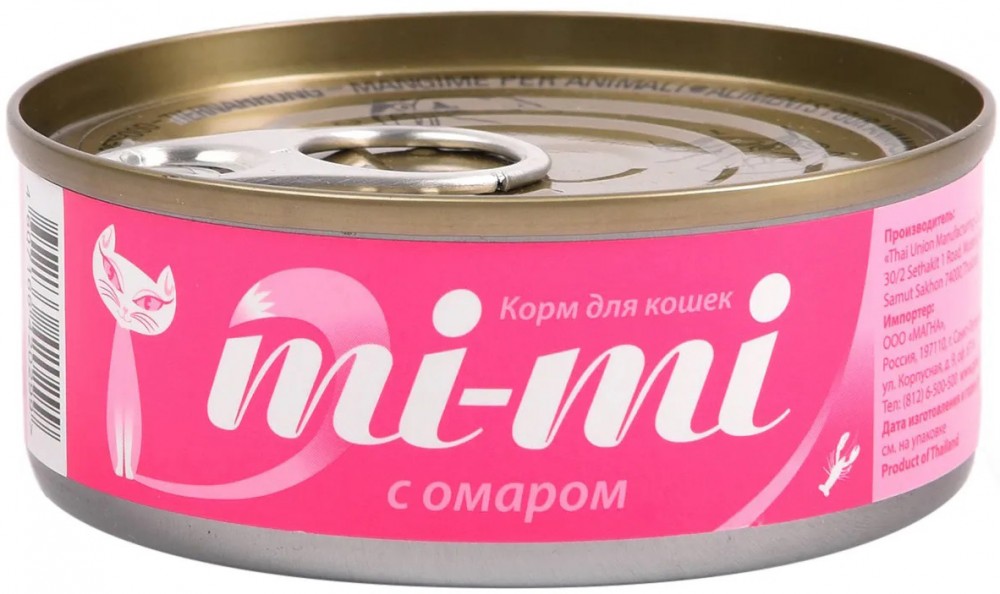 Корм Mi-Mi (в желе) для кошек, с омаром, 80 г