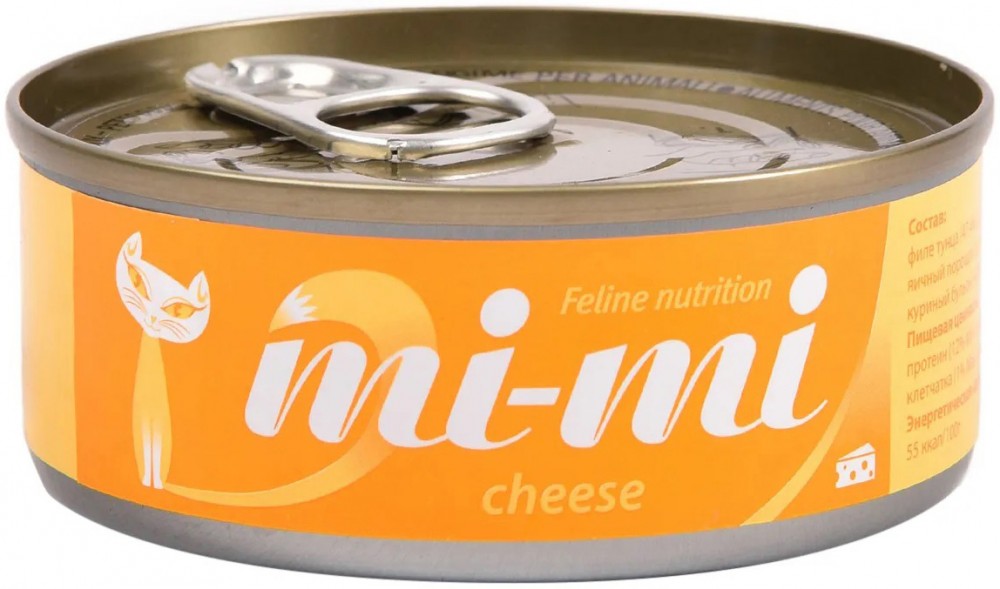 Корм Mi-Mi (в желе) для кошек, с сыром, 80 г