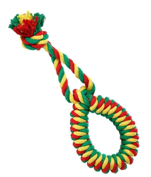 Игрушка для животных Кольцо канатное среднее (желтый-зеленый-красный) канат для собак